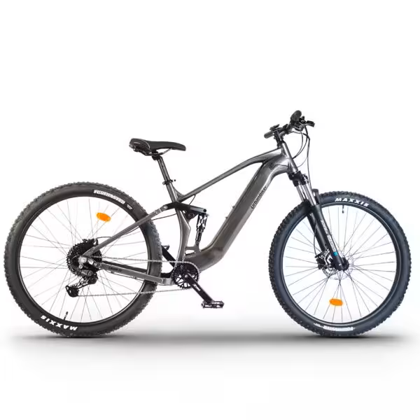 VTT Électrique Tout Suspendu URBANBIKER UB400B | Autonomie jusqu'à 140 km | Gris