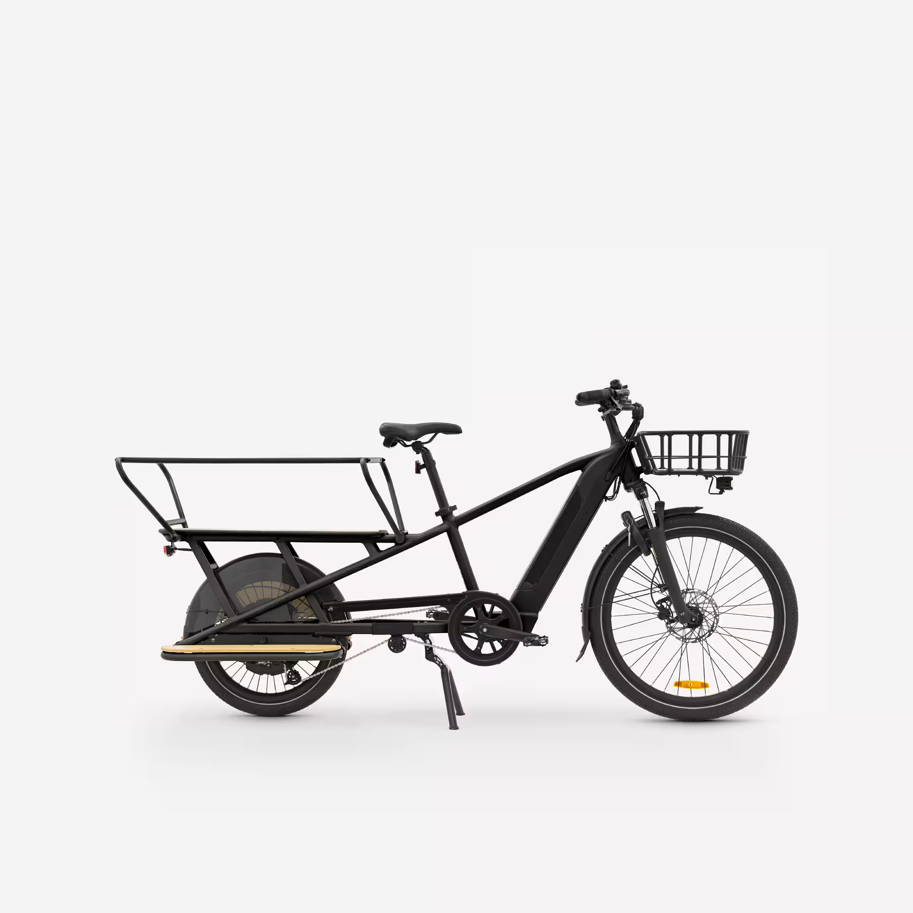 Vélo cargo électrique BTWIN longtail chargement arrière R500E