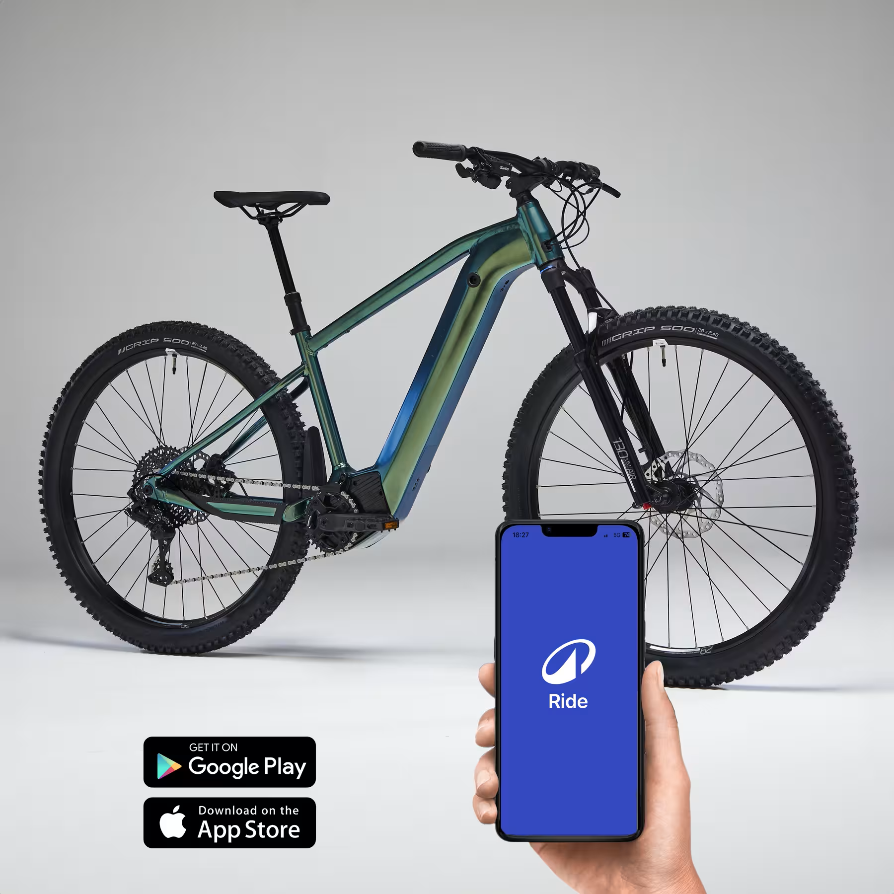 VTT électrique semi rigide ROCKRIDER 29" - E-EXPL 700 Vert bouteille