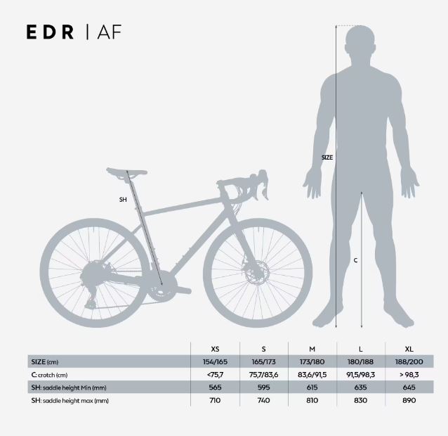 Vélo de route Shimano Claris 2x8v, EDR AF gris VAN RYSEL