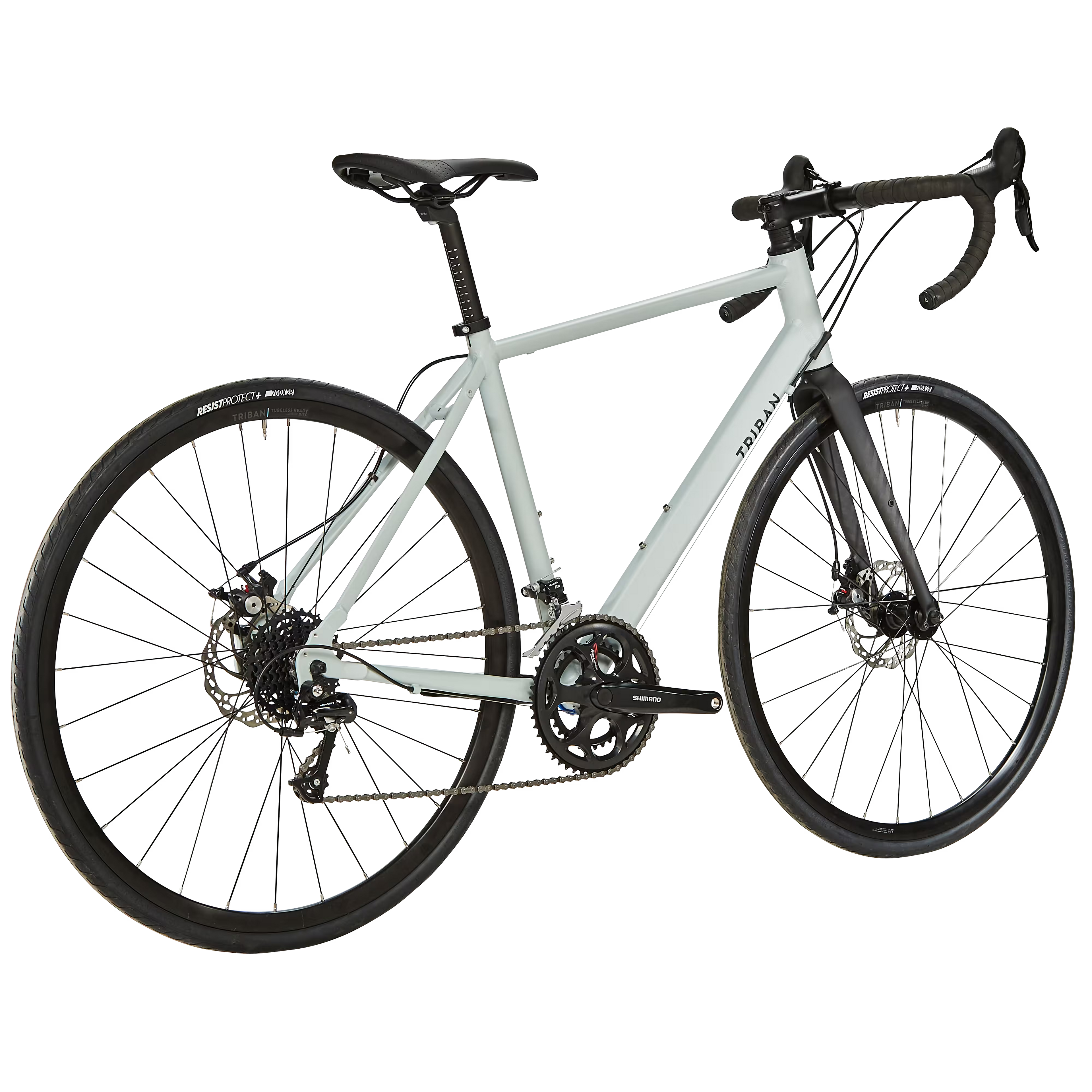 TRIBAN Vélo route cyclotourisme rc120 disque gris clair