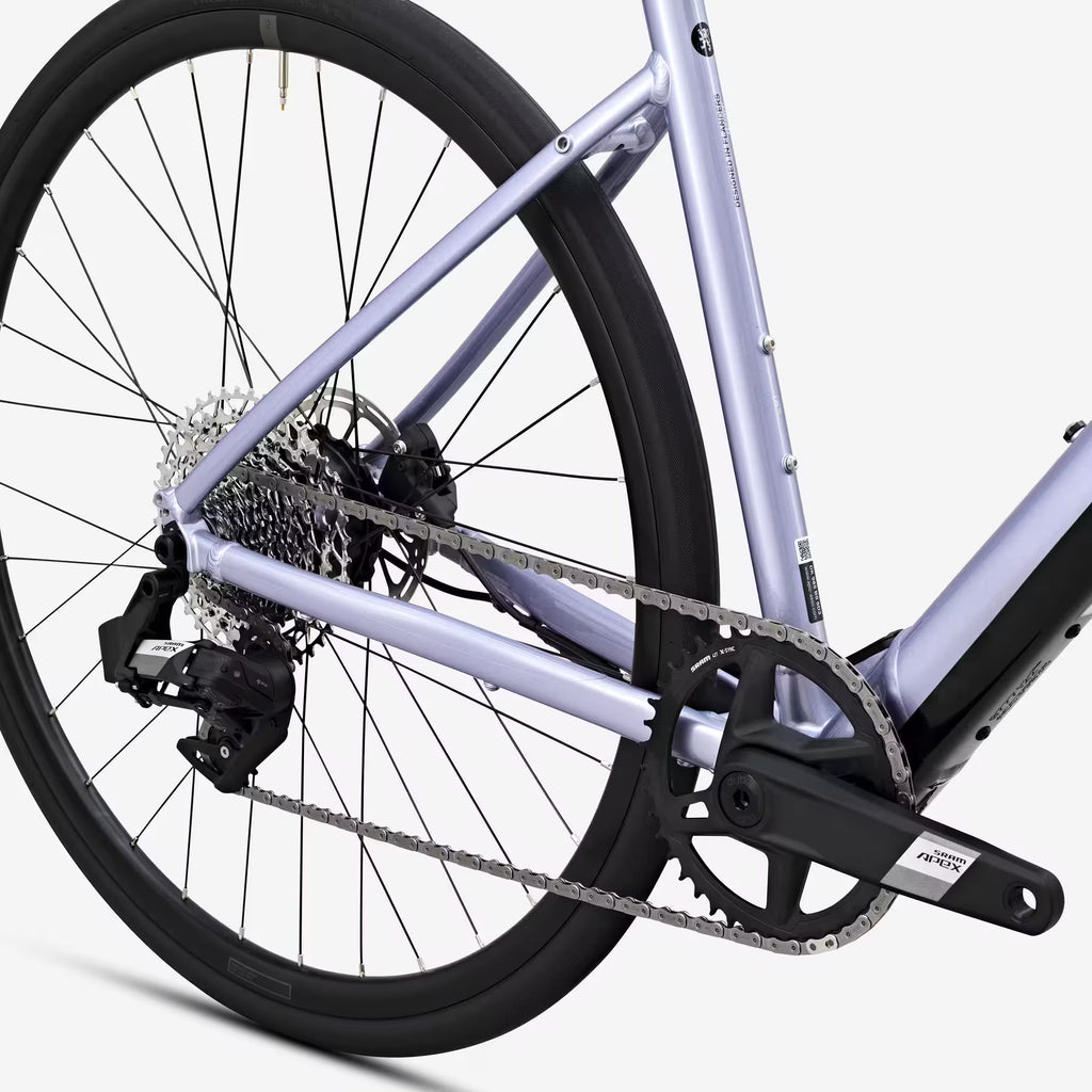 Vélo de route électrique VAN RYSEL SRAM Apex AXS 1x12v, E-EDR AF lila
