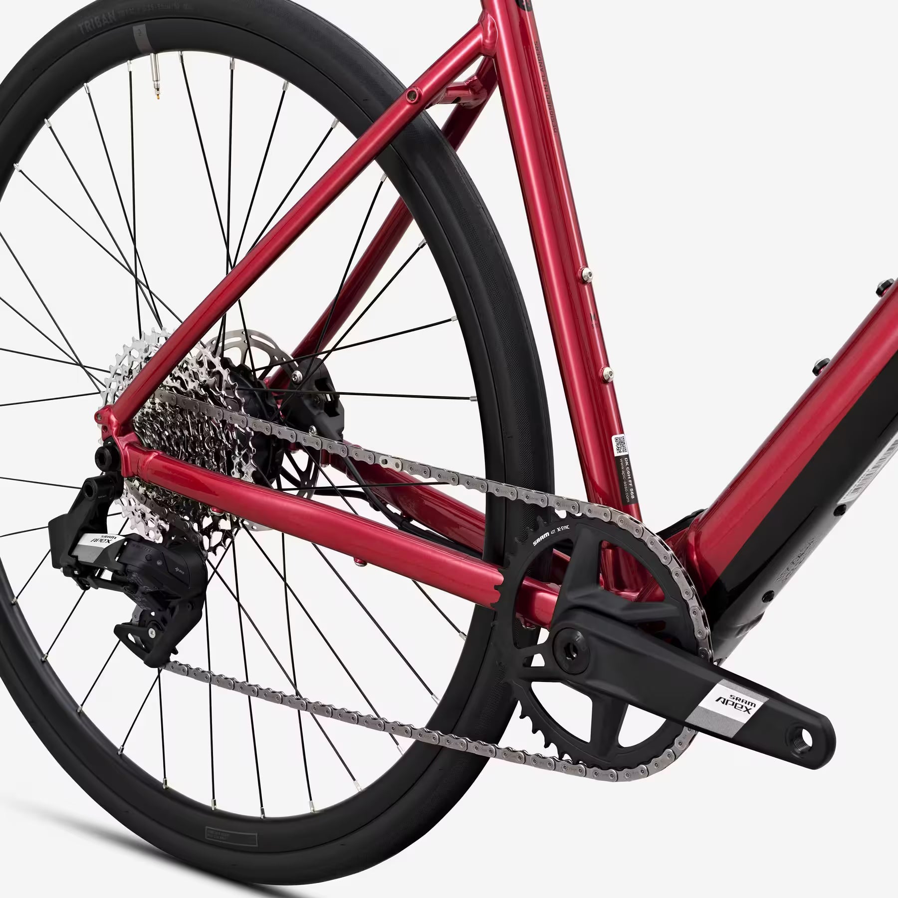 Vélo de route électrique SRAM Apex AXS 1x12v, E-EDR AF rouge